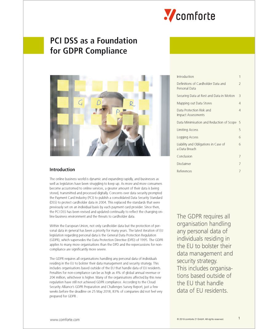 Whitepaper: PCI DSS as a Foundation for GDPR Compliance