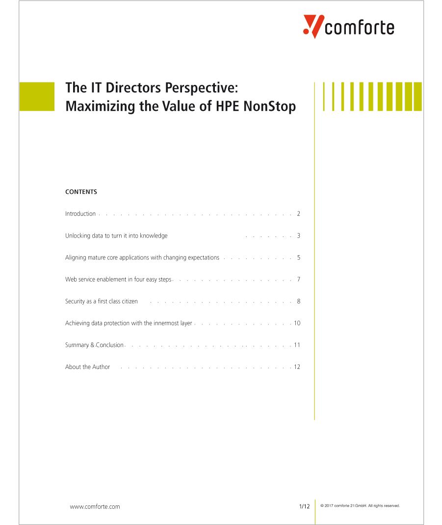 Whitepaper: The IT Directors Perspective -Maximizing the Value of HPE NonStop