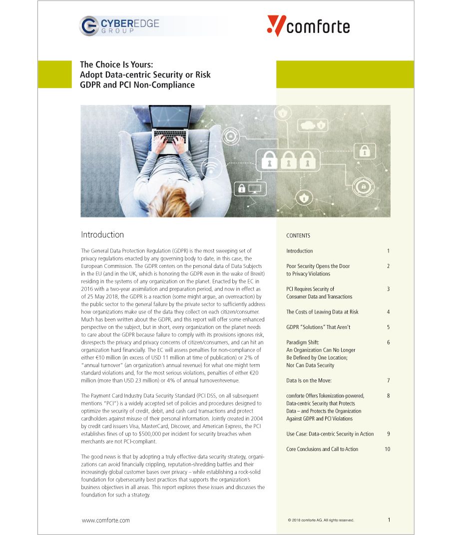 Whitepaper: The Choice is Yours - Adopt Data-centric Security or Risk GDPR and PCI Non-Compliance