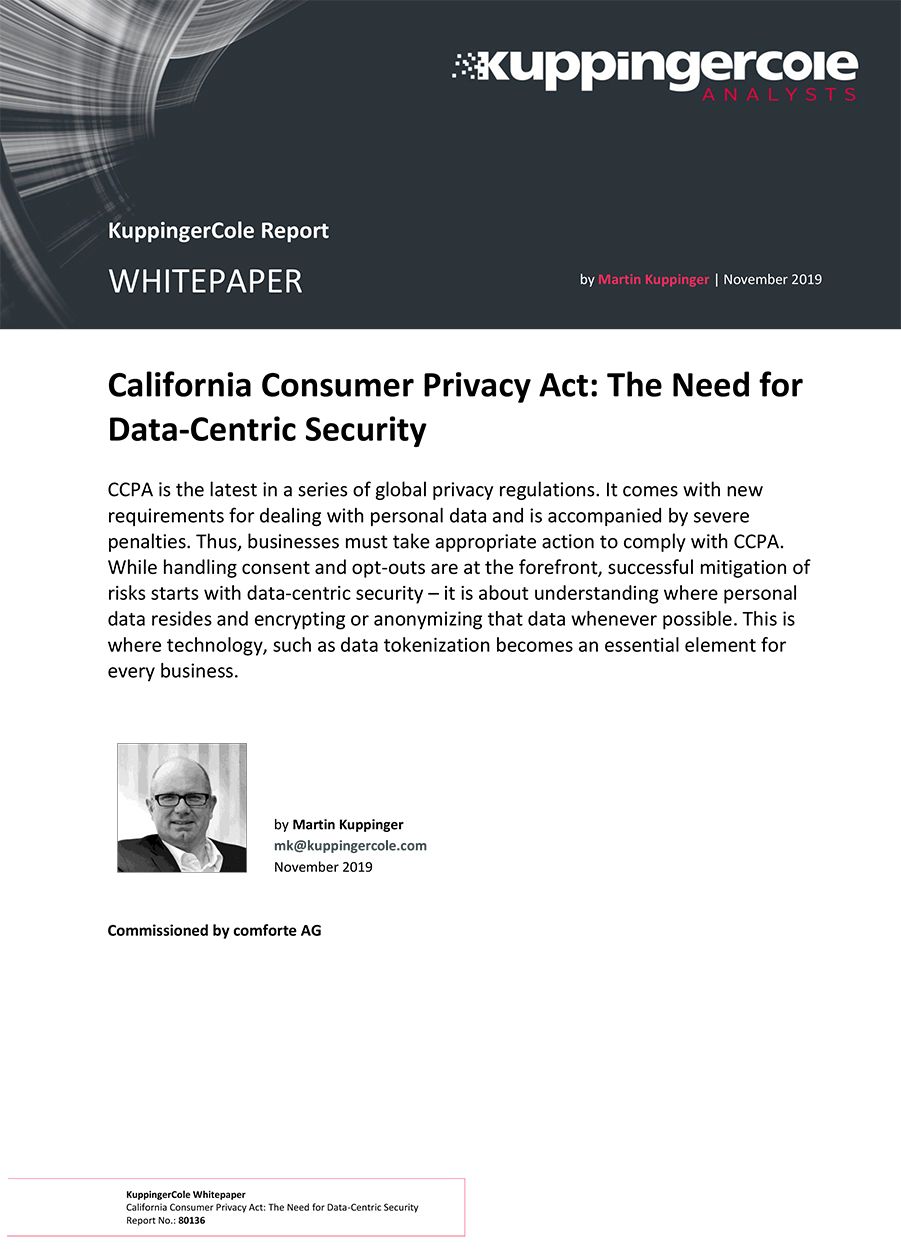Analyst Report: California Consumer Privacy Act - The Need for Data-Centric Security