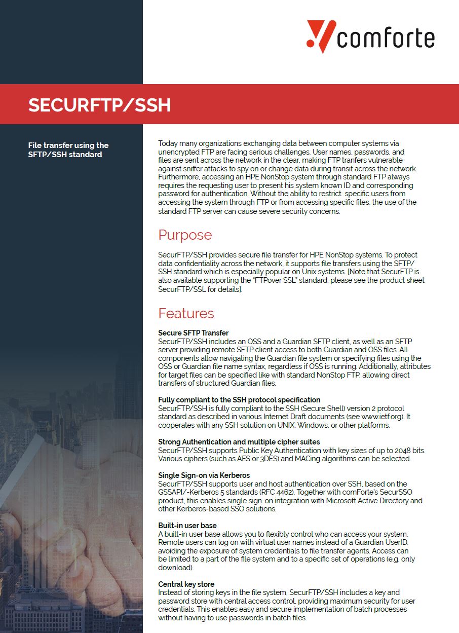 Fact sheet: SecurFTP/SSH