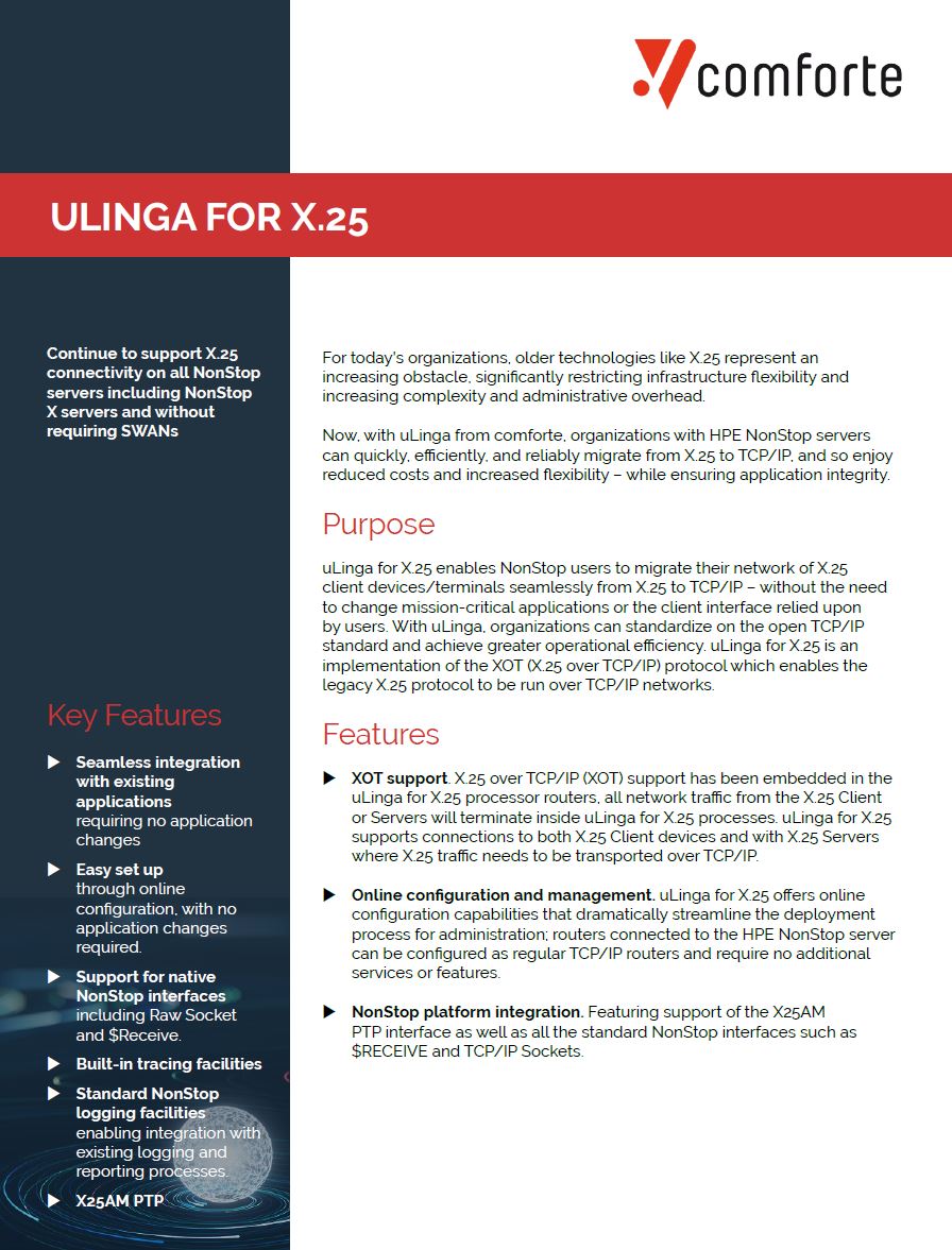 Fact sheet: uLinga for X.25