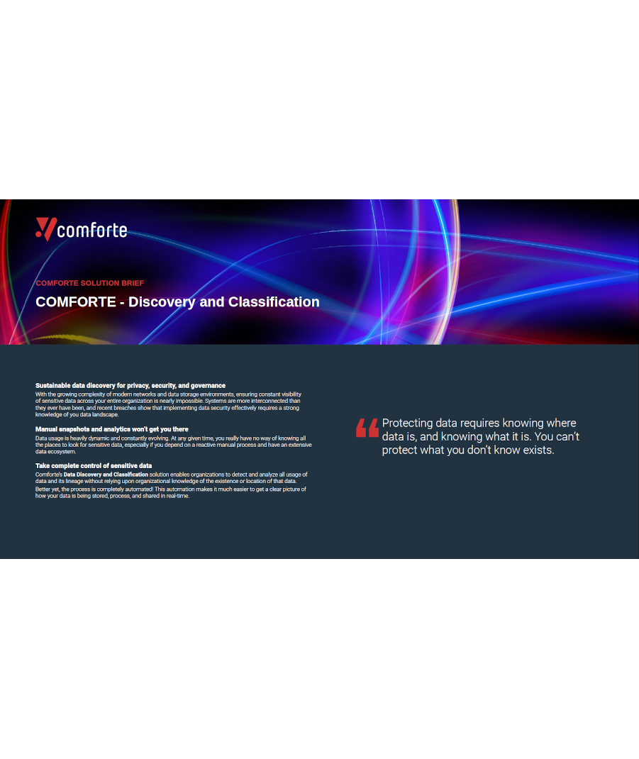 comforte Discovery and Classification
